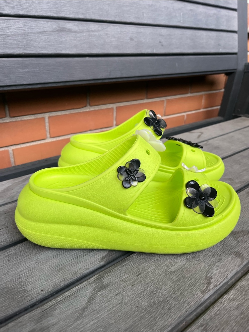 Lime green crocs sandals